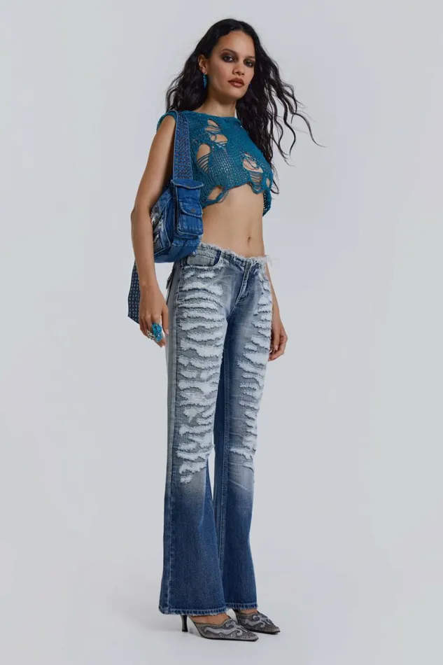 Viper Low Rise Jeans Blue Women Jaded London Jeans