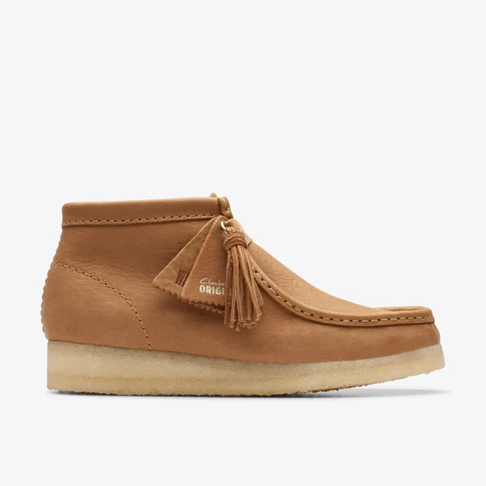 Wallabee Boot Mid Tan Leather Women Clarks Boots and Booties