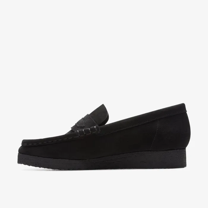 Wallabee Loafer Black Suede Women Clarks SlipOns