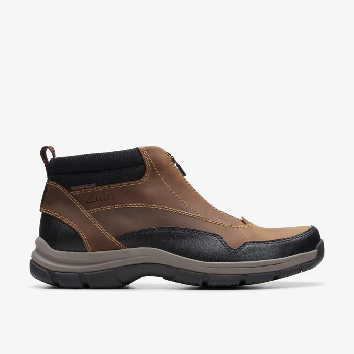 Walpath Zip Dark Tan Leather Men Clarks Boots