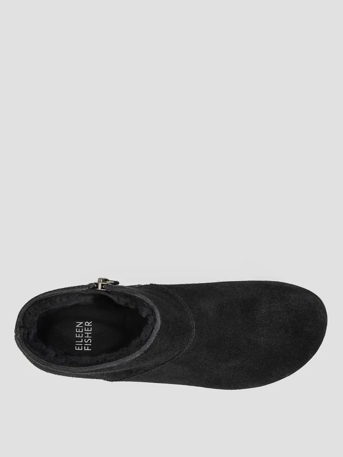 Warm Suede Clog Bootie Black Women Eileen Fisher Shoes