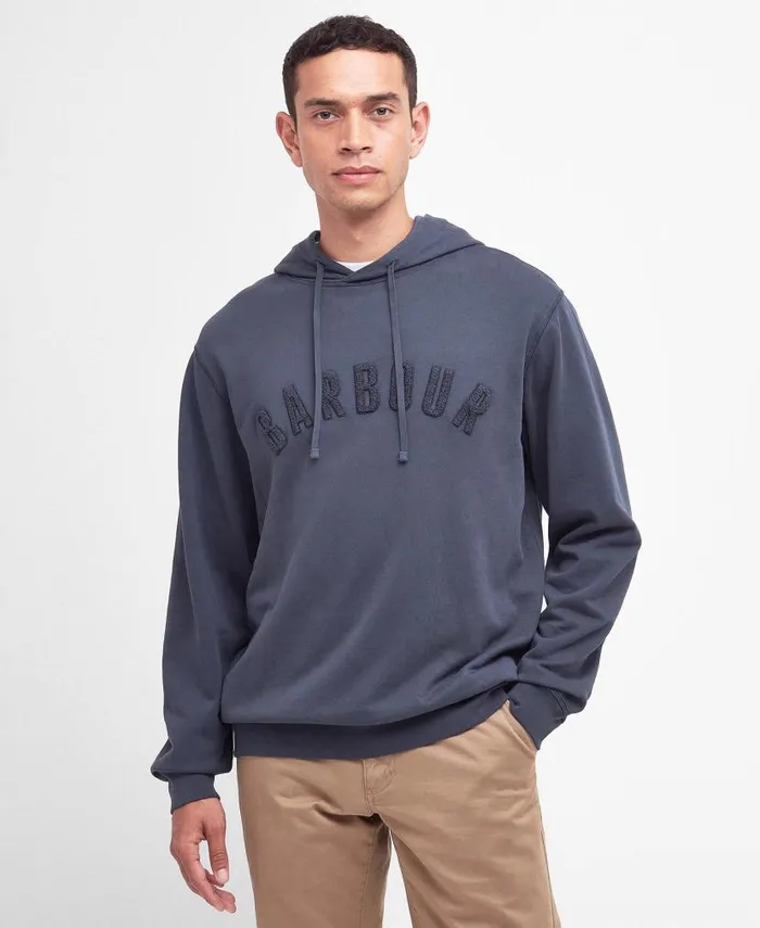 Washed Logo Hoodie Forest Fog Men Barbour Hoodies and Sweatshirts