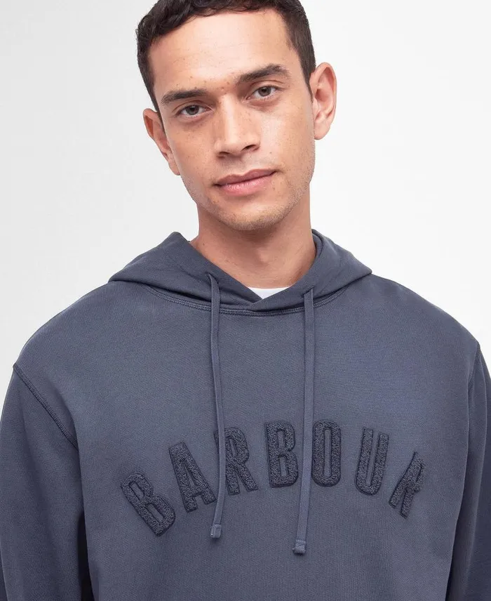 Washed Logo Hoodie Forest Fog Men Barbour Hoodies and Sweatshirts