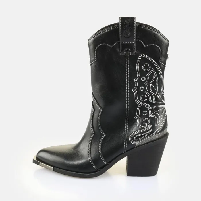 West Boot Mid Blackwhite Buffalo Boots and AnkleBoots