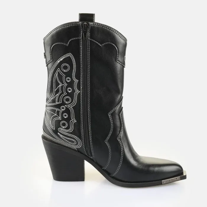 West Boot Mid Blackwhite Buffalo Boots and AnkleBoots