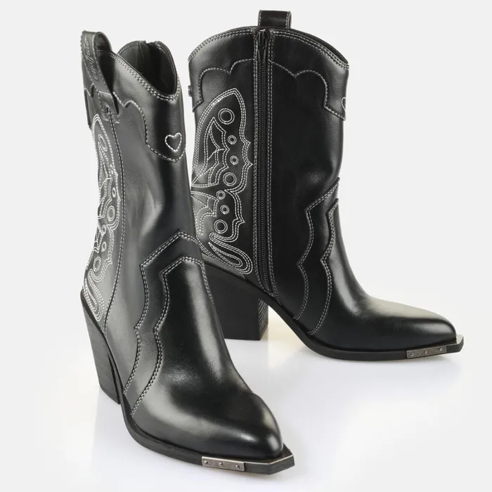 West Boot Mid Blackwhite Buffalo Boots and AnkleBoots