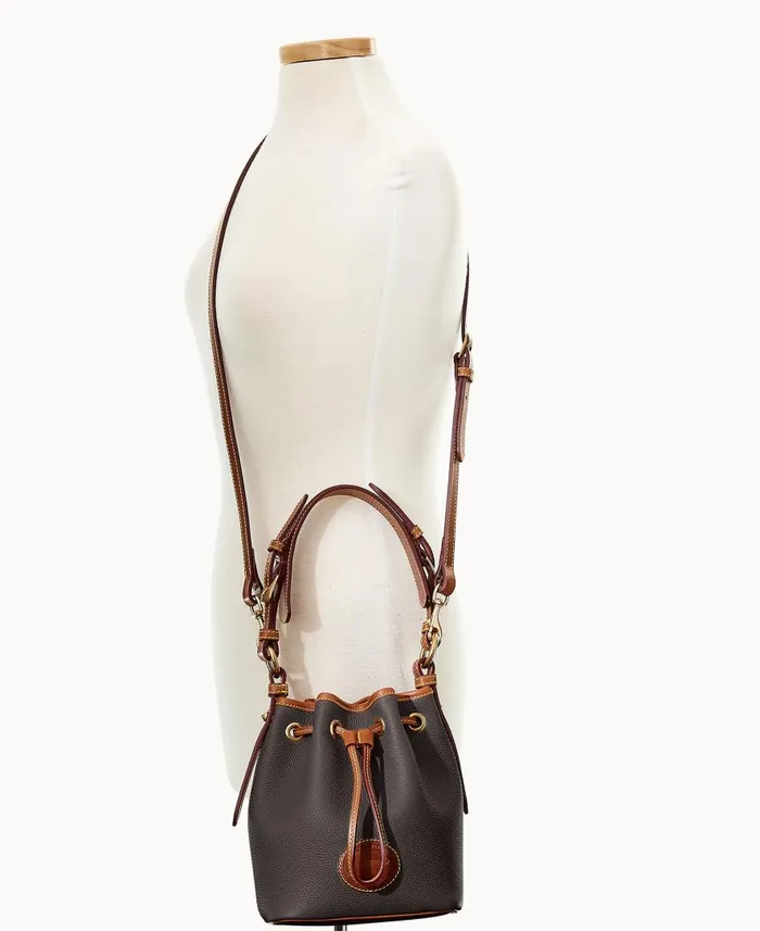 Woman All Weather Leather 30 Mini Drawstring 17 Black Dooney and Bourke Shoulder Bags Woman All Weather Leather 30 Mini Drawstring 17 Black Dooney and Bourke Shoulder Bags
