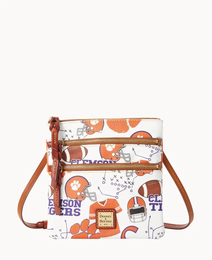 Woman Collegiate Clemson University N S Triple Zip Crossbody Clemson Dooney and Bourke Crossbodies Woman Collegiate Clemson University N S Triple Zip Crossbody Clemson Dooney and Bourke Crossbodies
