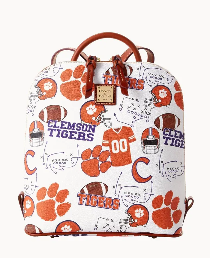 Woman Collegiate Clemson University Zip Pod Backpack Clemson Dooney and Bourke Backpacks