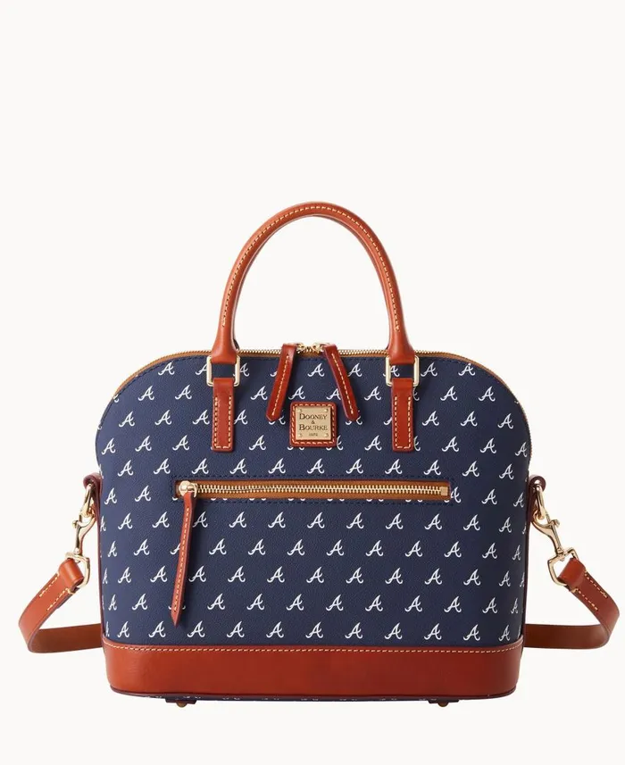 Woman MLB Braves Domed Zip Satchel Braves Dooney and Bourke Satchels