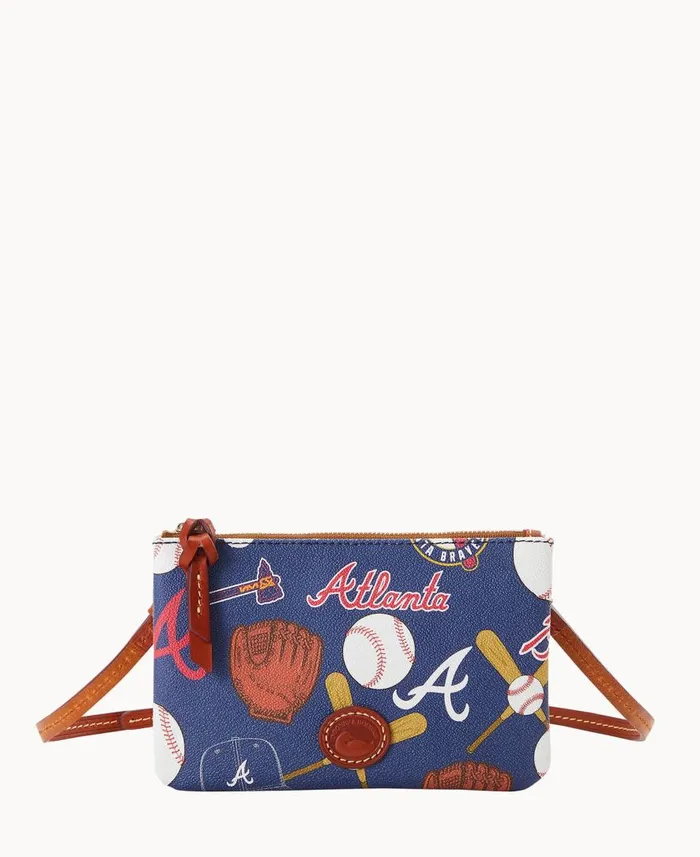 Woman MLB Braves Top Zip Crossbody Braves Dooney and Bourke Crossbodies
