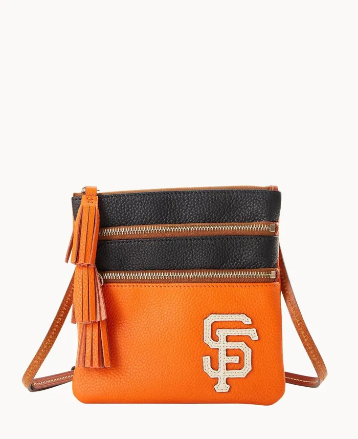 Woman MLB Giants Triple Zip Crossbody Giants Dooney and Bourke Crossbodies