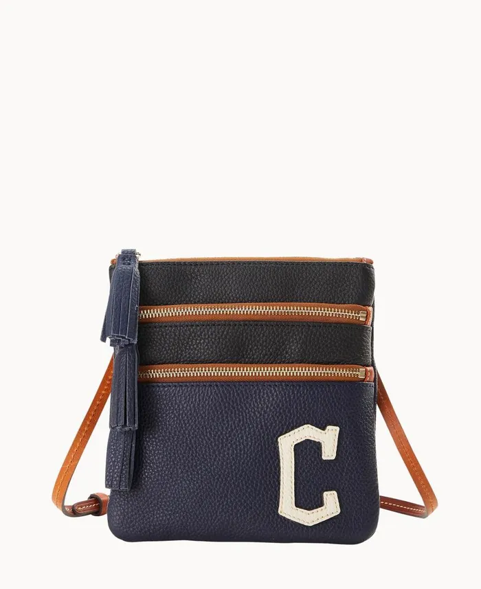 Woman MLB Guardians Triple Zip Crossbody Guardians Dooney and Bourke Crossbodies