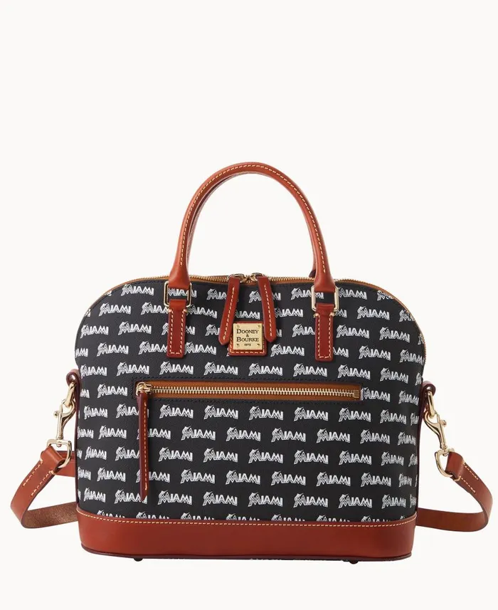 Woman MLB Marlins Domed Zip Satchel Marlins Dooney and Bourke Satchels