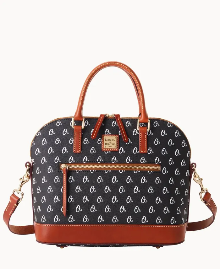 Woman MLB Orioles Domed Zip Satchel Orioles Dooney and Bourke Satchels