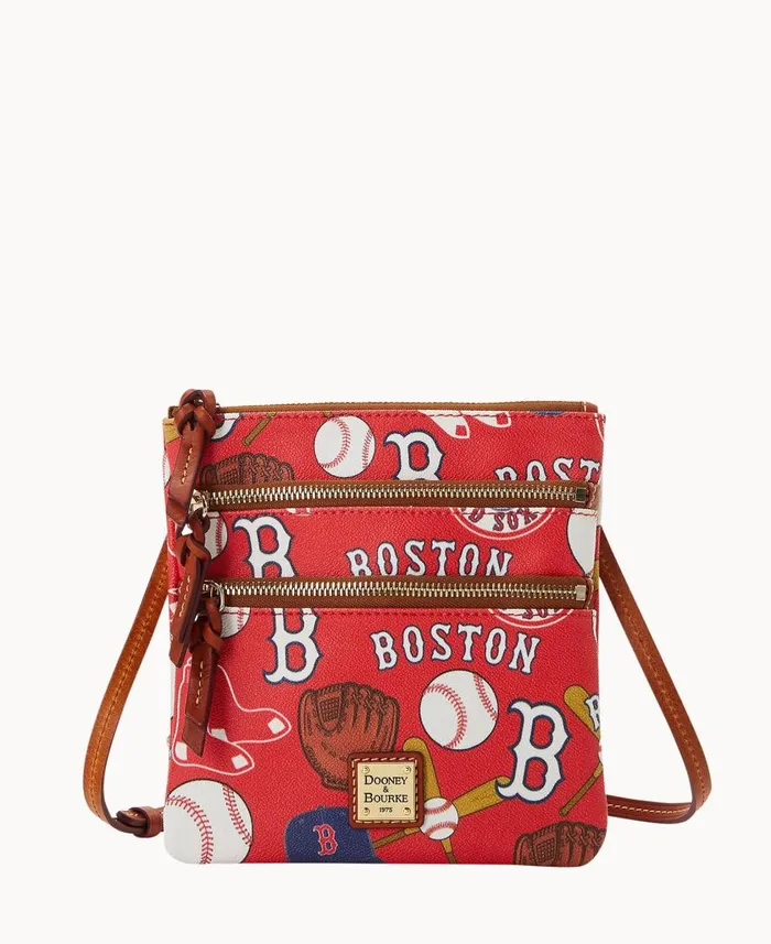 Woman MLB Red Sox N S Triple Zip Crossbody Red Sox Dooney and Bourke Crossbodies