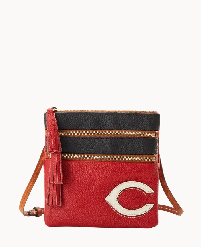 Woman MLB Reds Triple Zip Crossbody Reds Dooney and Bourke Crossbodies