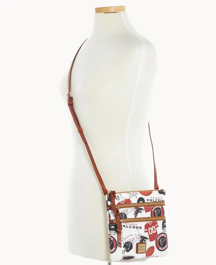Woman NFL Falcons N S Triple Zip Crossbody Falcons Dooney and Bourke Crossbodies Woman NFL Falcons N S Triple Zip Crossbody Falcons Dooney and Bourke Crossbodies