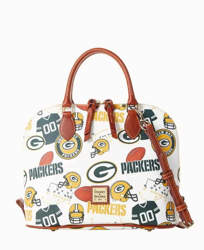 Woman NFL Packers Zip Zip Satchel Packers Dooney and Bourke Satchels