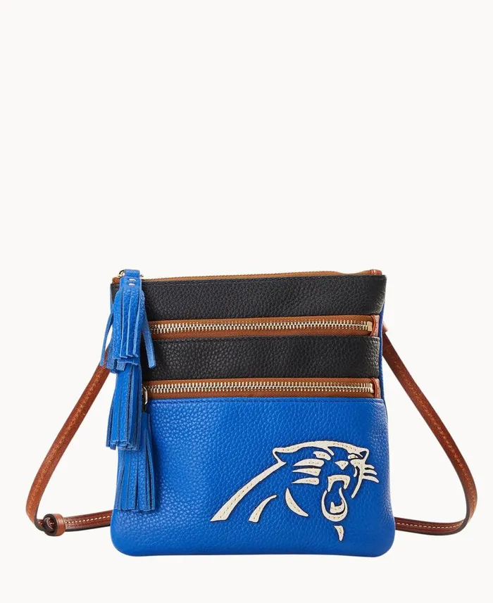 Woman NFL Panthers Triple Zip Crossbody Panthers Dooney and Bourke Crossbodies