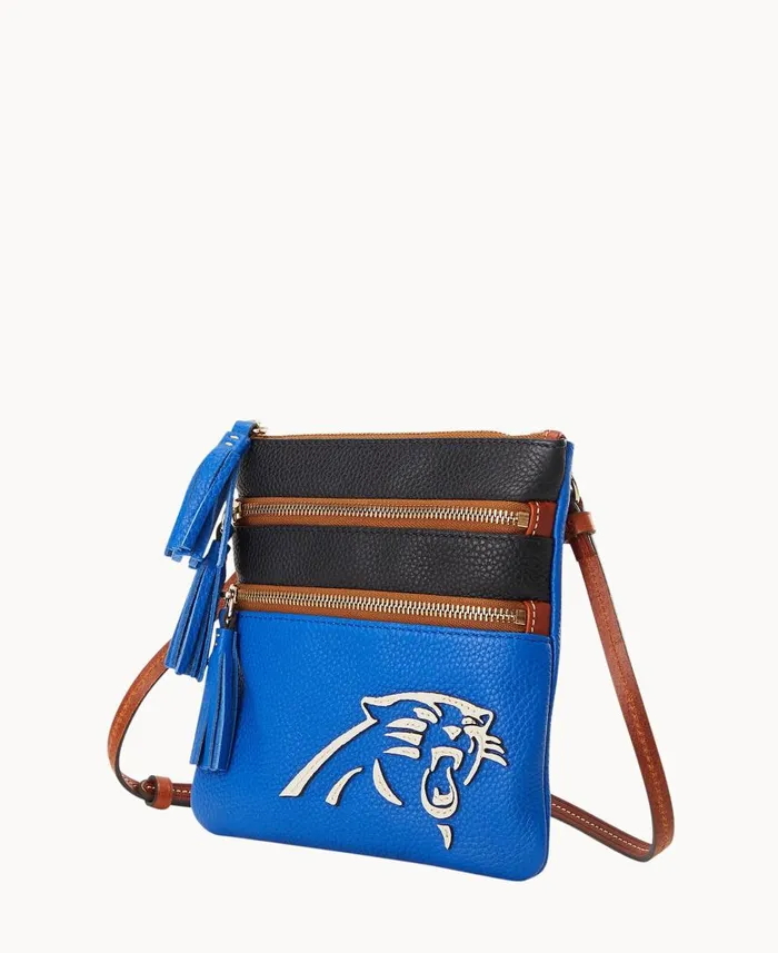 Woman NFL Panthers Triple Zip Crossbody Panthers Dooney and Bourke Crossbodies Woman NFL Panthers Triple Zip Crossbody Panthers Dooney and Bourke Crossbodies