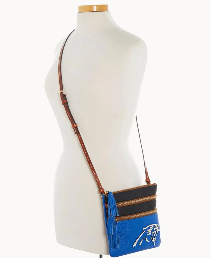 Woman NFL Panthers Triple Zip Crossbody Panthers Dooney and Bourke Crossbodies Woman NFL Panthers Triple Zip Crossbody Panthers Dooney and Bourke Crossbodies