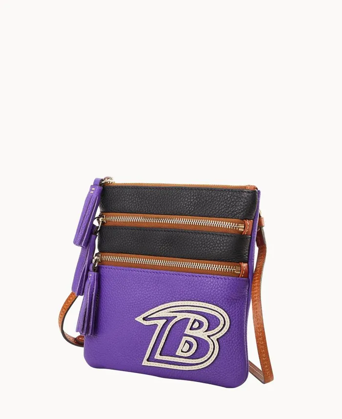 Woman NFL Ravens Triple Zip Crossbody Ravens Dooney and Bourke Crossbodies Woman NFL Ravens Triple Zip Crossbody Ravens Dooney and Bourke Crossbodies