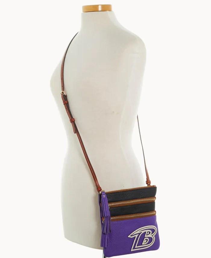 Woman NFL Ravens Triple Zip Crossbody Ravens Dooney and Bourke Crossbodies Woman NFL Ravens Triple Zip Crossbody Ravens Dooney and Bourke Crossbodies