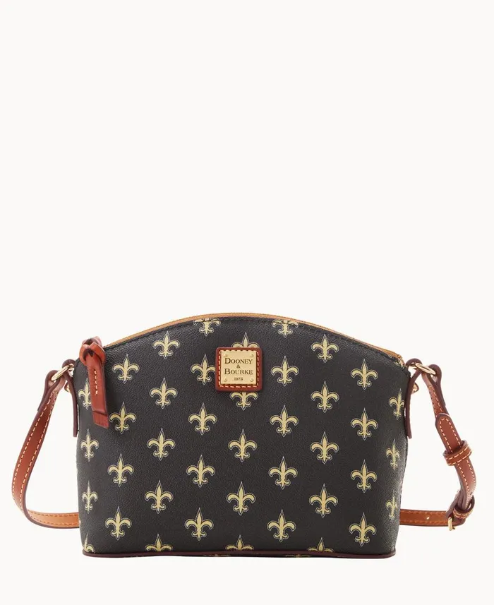 Woman NFL Saints Suki Crossbody Med Wristlet Saints Dooney and Bourke Crossbodies