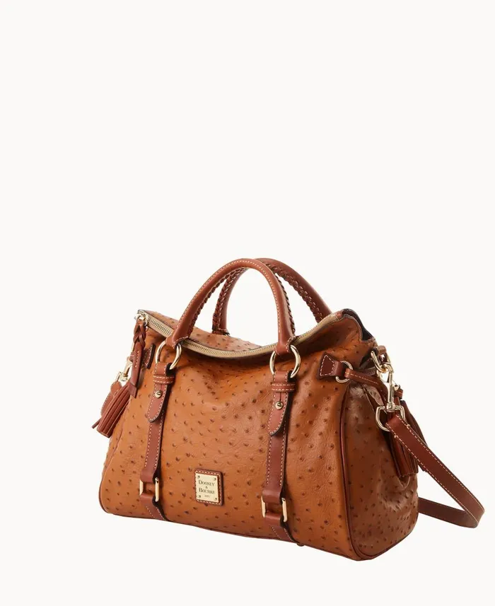 Woman Ostrich Large Satchel Caramel Dooney and Bourke Satchels Woman Ostrich Large Satchel Caramel Dooney and Bourke Satchels