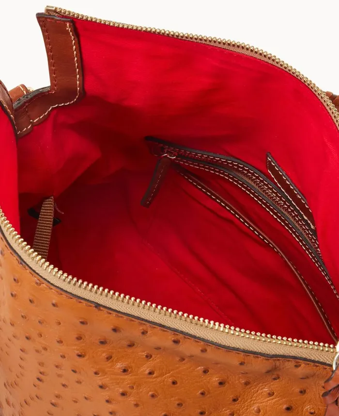 Woman Ostrich Large Satchel Caramel Dooney and Bourke Satchels Woman Ostrich Large Satchel Caramel Dooney and Bourke Satchels