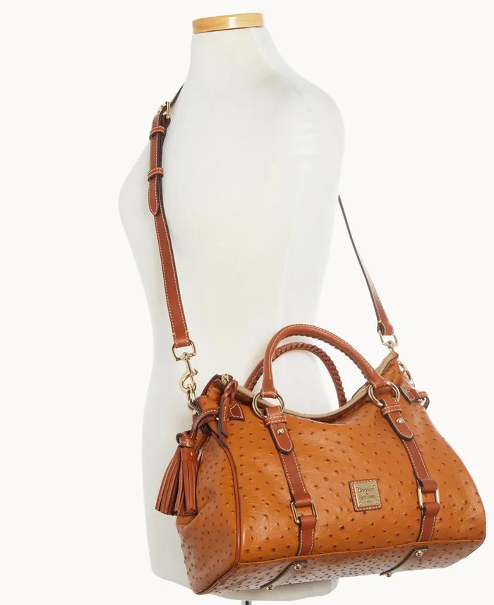 Woman Ostrich Large Satchel Caramel Dooney and Bourke Satchels Woman Ostrich Large Satchel Caramel Dooney and Bourke Satchels