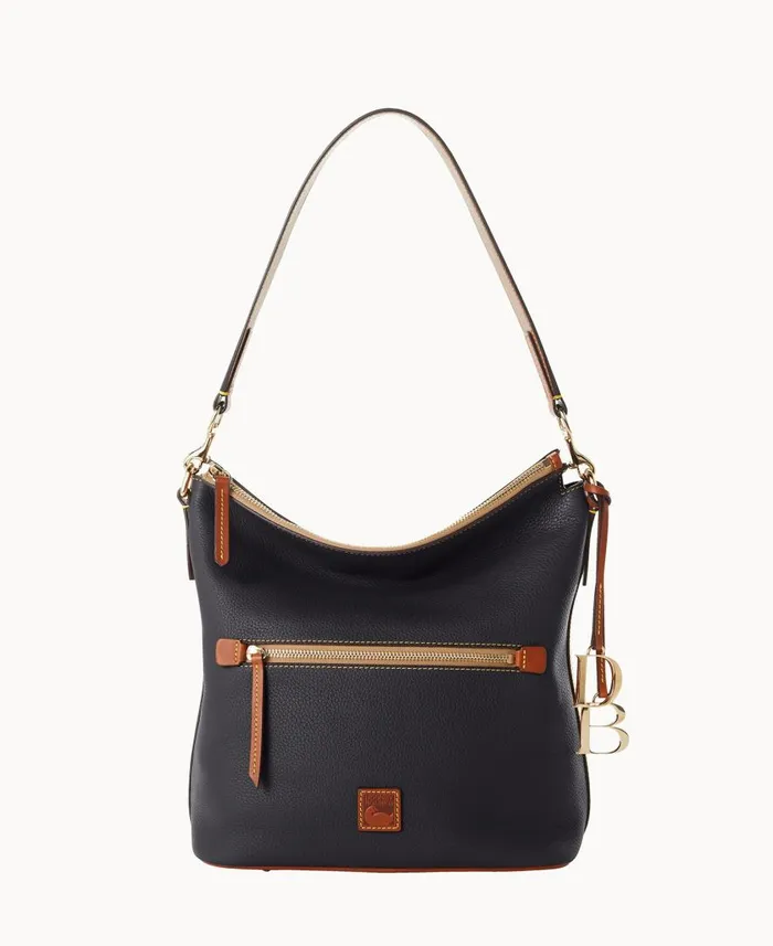 Woman Pebble Grain Large Sac Black Dooney and Bourke Shoulder Bags