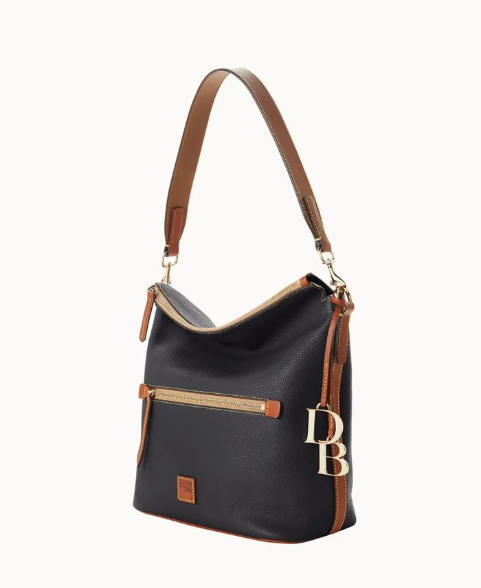 Woman Pebble Grain Large Sac Black Dooney and Bourke Shoulder Bags