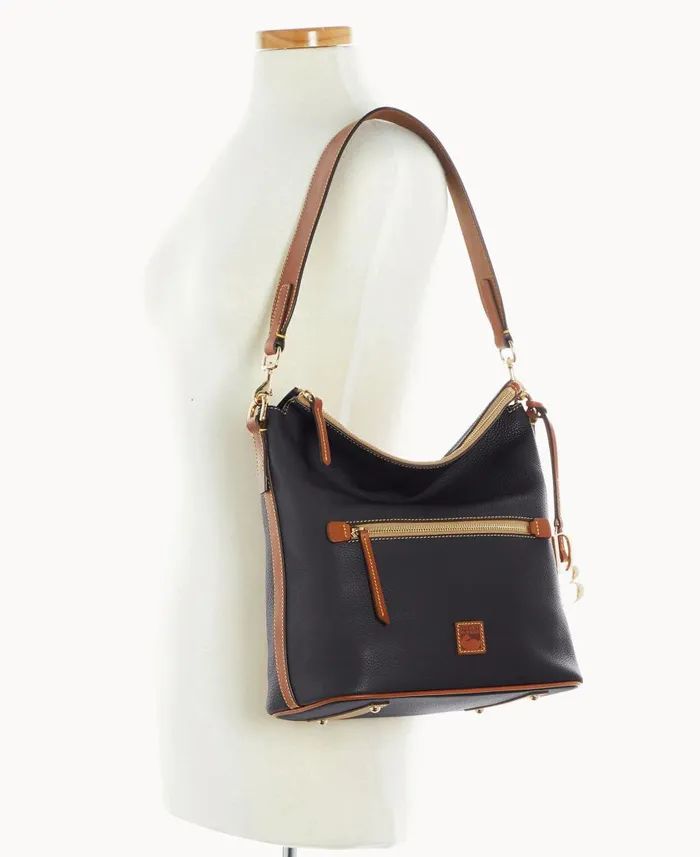 Woman Pebble Grain Large Sac Black Dooney and Bourke Shoulder Bags