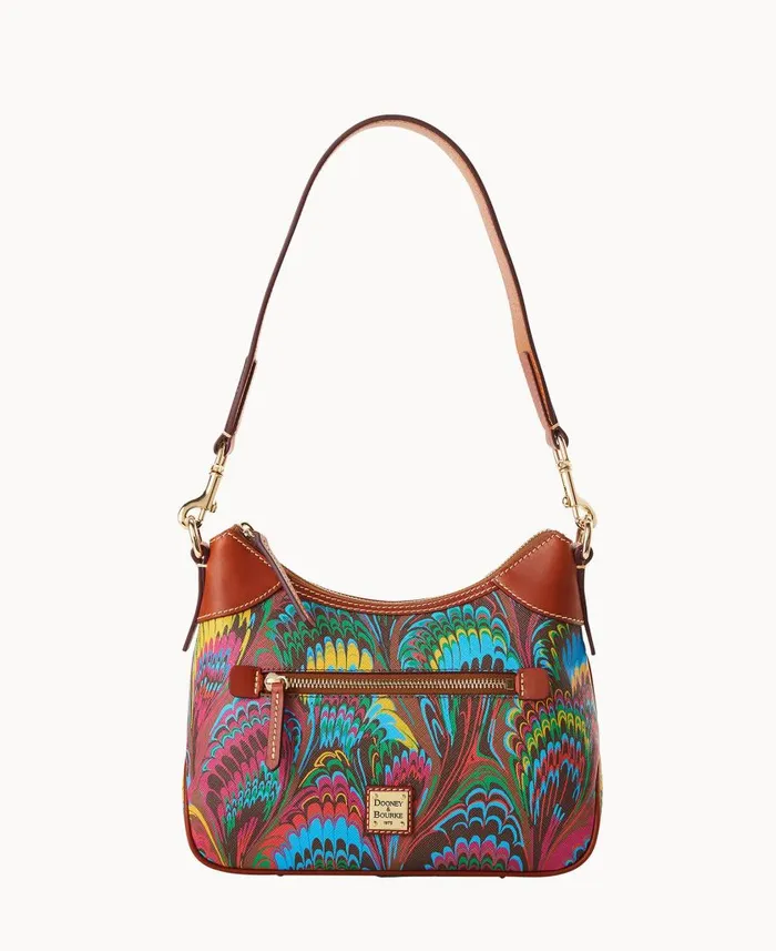 Woman Plumes Small Hobo Brown Dooney and Bourke Shoulder Bags