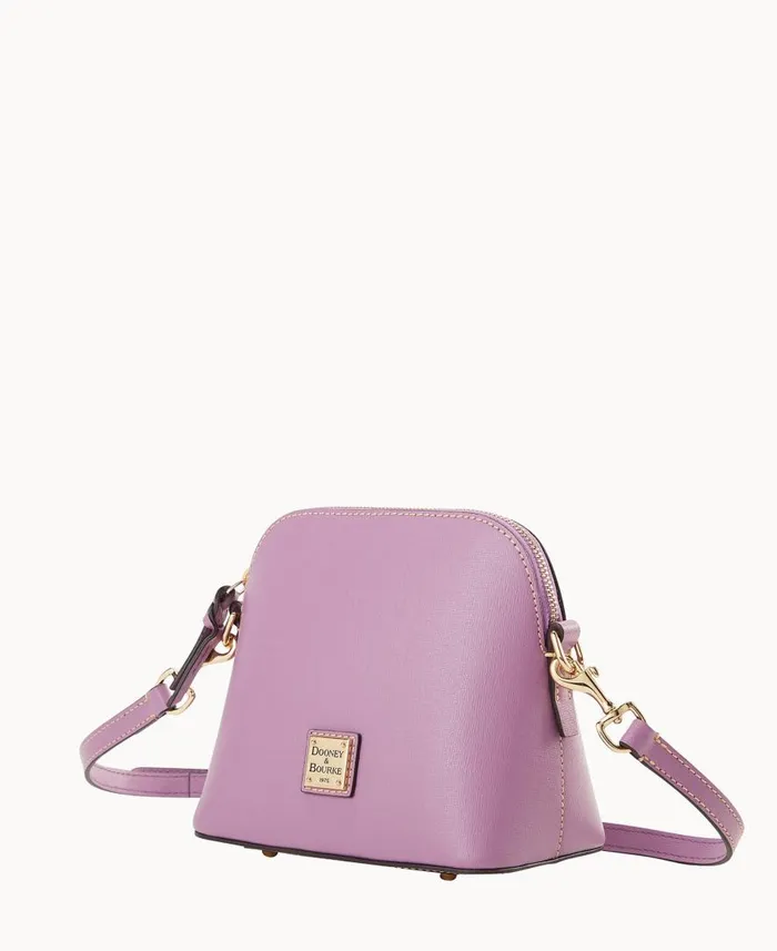 Woman Saffiano Domed Crossbody Light Mauve Dooney and Bourke Crossbodies Woman Saffiano Domed Crossbody Light Mauve Dooney and Bourke Crossbodies