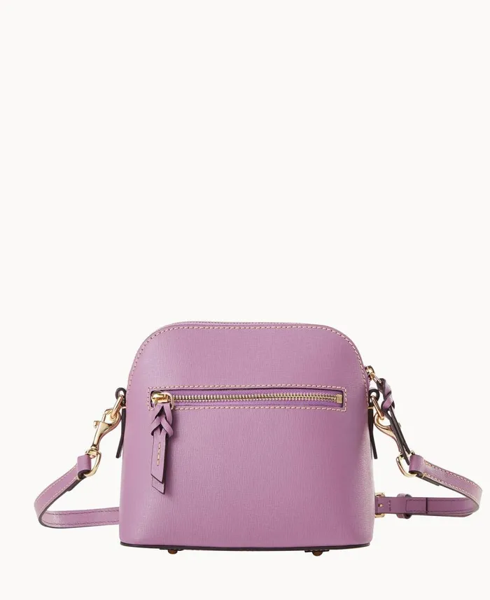 Woman Saffiano Domed Crossbody Light Mauve Dooney and Bourke Crossbodies Woman Saffiano Domed Crossbody Light Mauve Dooney and Bourke Crossbodies