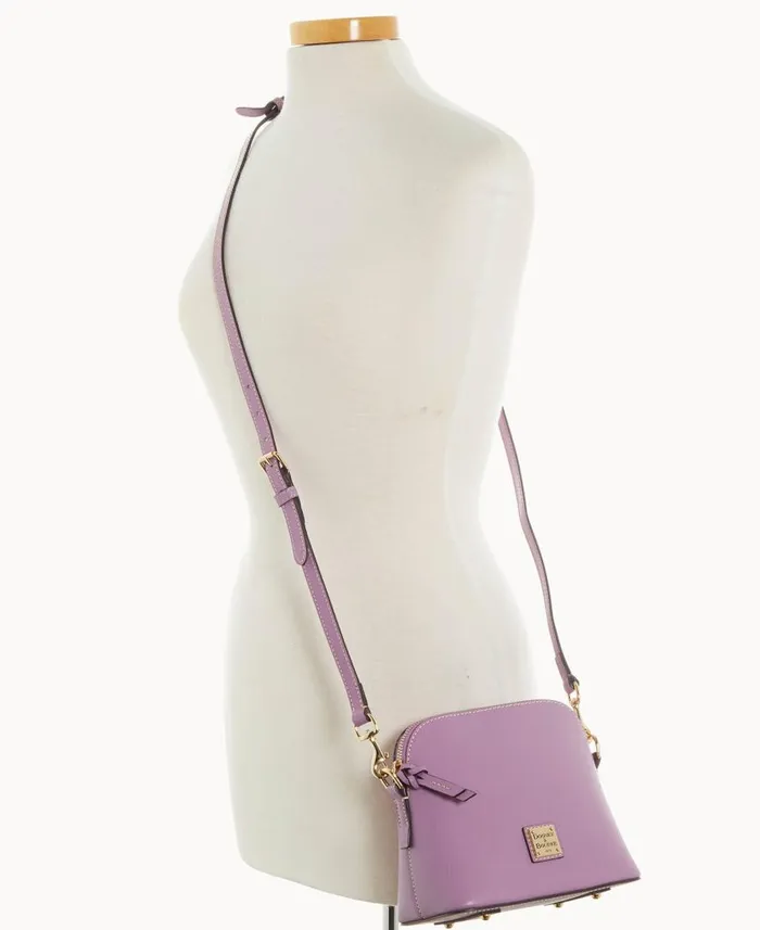 Woman Saffiano Domed Crossbody Light Mauve Dooney and Bourke Crossbodies Woman Saffiano Domed Crossbody Light Mauve Dooney and Bourke Crossbodies