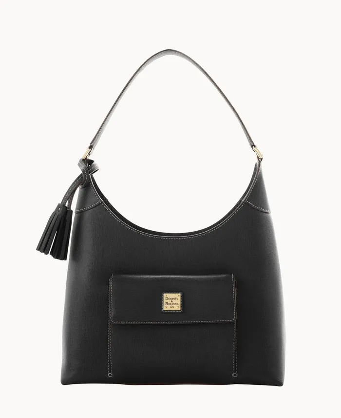 Woman Saffiano Hobo Black Dooney and Bourke Shoulder Bags