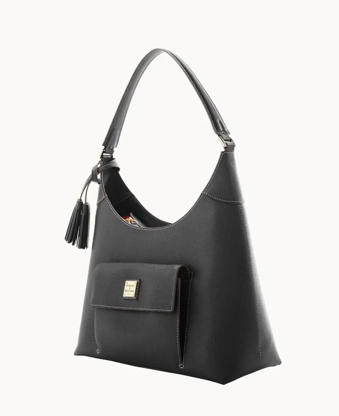 Woman Saffiano Hobo Black Dooney and Bourke Shoulder Bags Woman Saffiano Hobo Black Dooney and Bourke Shoulder Bags