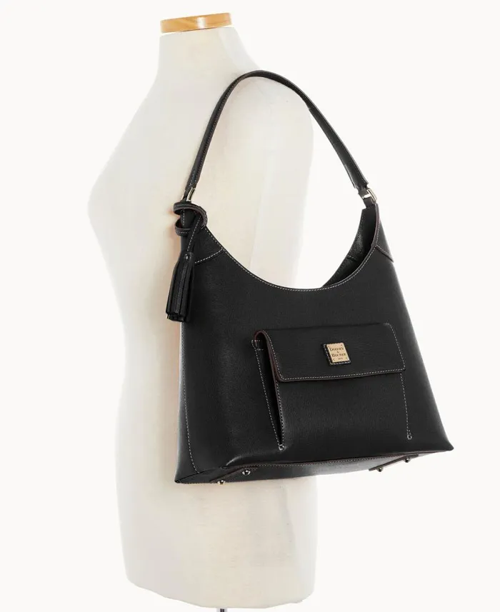 Woman Saffiano Hobo Black Dooney and Bourke Shoulder Bags Woman Saffiano Hobo Black Dooney and Bourke Shoulder Bags