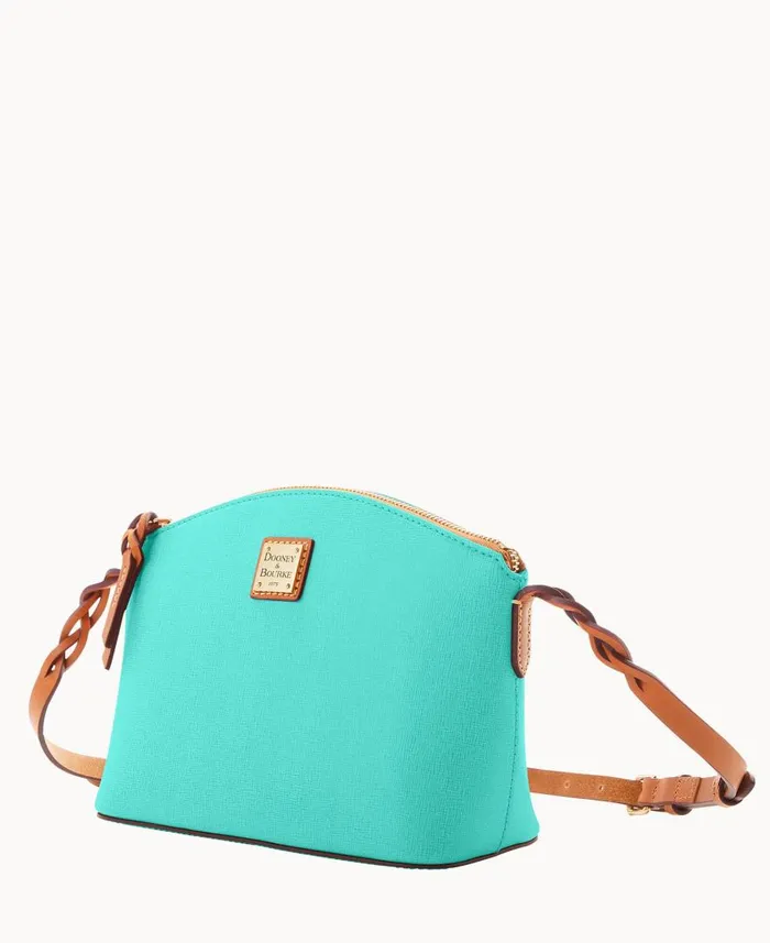 Woman Saffiano Penny Crossbody Mint Dooney and Bourke Crossbodies Woman Saffiano Penny Crossbody Mint Dooney and Bourke Crossbodies