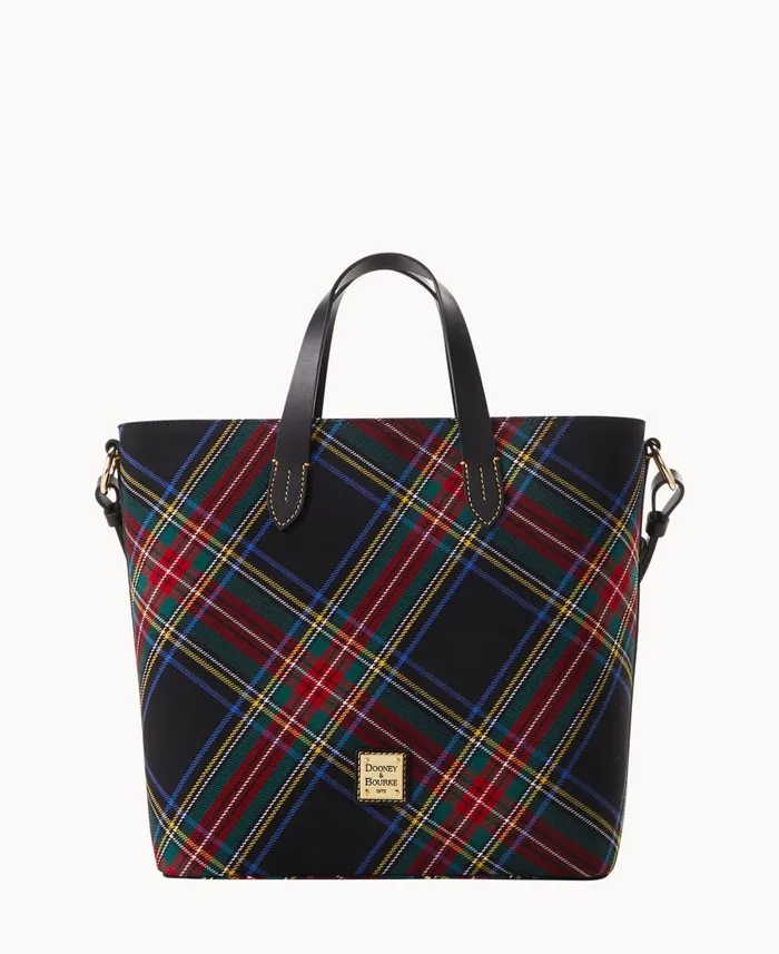 Woman Tartan Lilliana With Pouch Black Dooney and Bourke Satchels