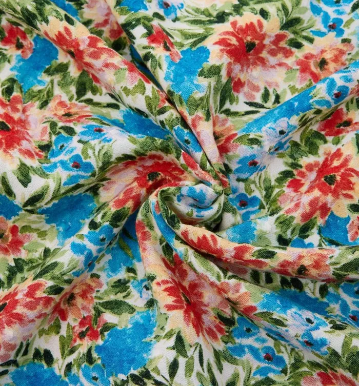 Women 2m Viscose Fabric Cut 8211 Ecru Print Promod Fabric Cuts And Patterns