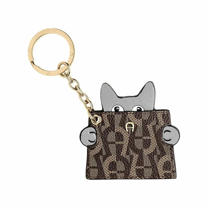 Women Aigner Keychains and Key Cases Fashion Keyring Cat