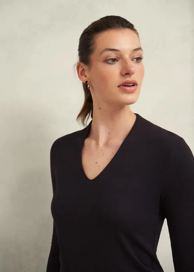 Women Aimee Double Fronted Top Black Hobbs Tops