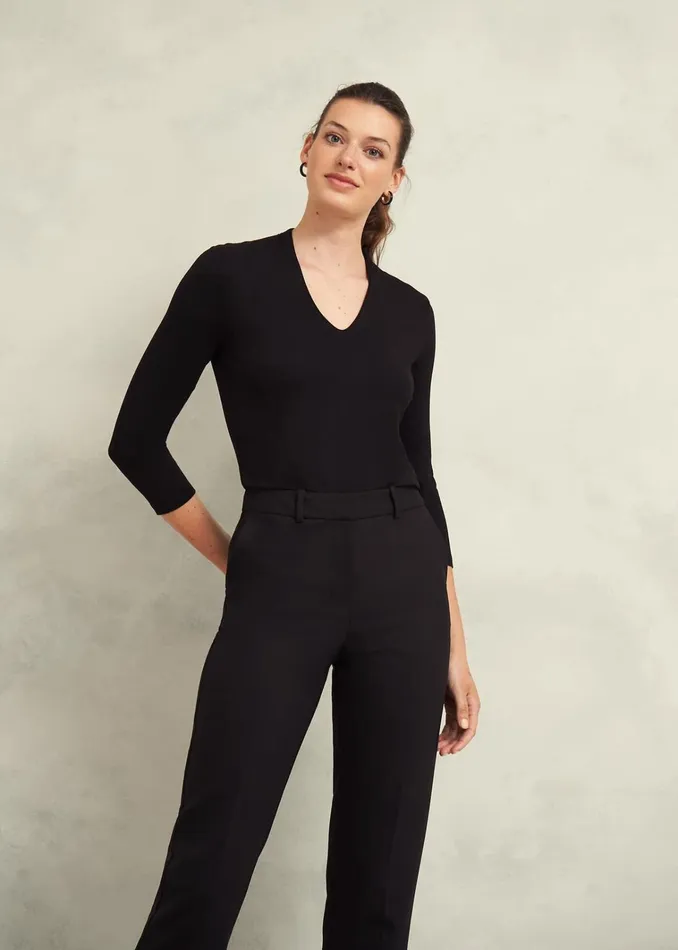 Women Aimee Double Fronted Top Black Hobbs Tops