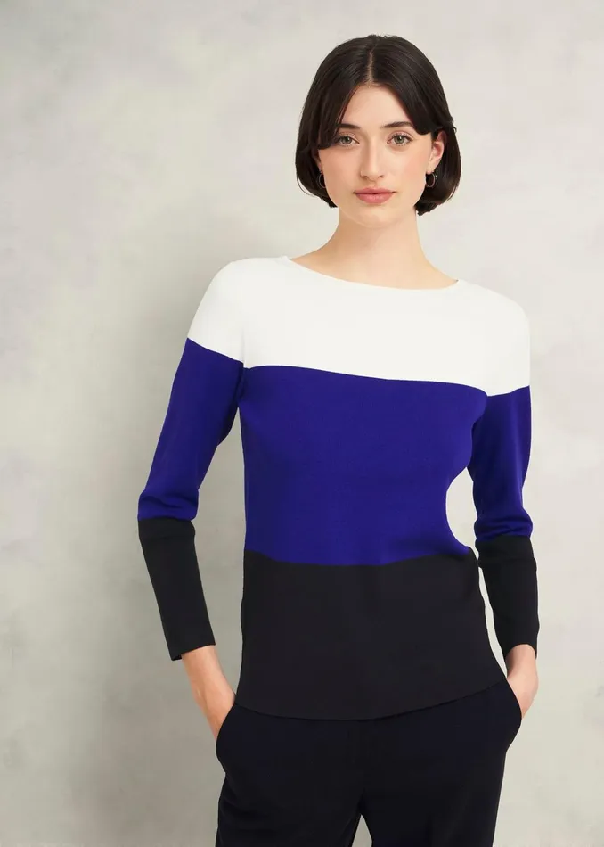 Women Alice Jumper Blue Multi Hobbs Jumpers and Cardigans
