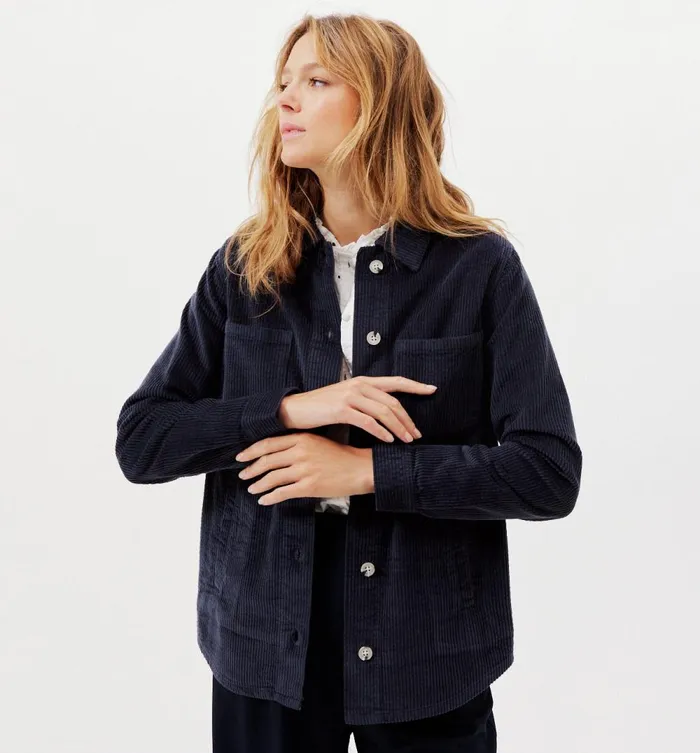 Women Alma Corduroy Overjacket 8211 Medium Denim Promod Jackets